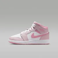 Nike Air Jordan 1 Mid Big детские Кроссовки Pink