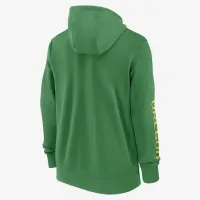 Oregon Ducks Sideline Team Issue мужские Nike College Full-Zip Толстовка с капюшоном цвет зеленый