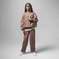 Nike Jordan Flight Essentials Big дитячі оверсайз Crew колір коричневий