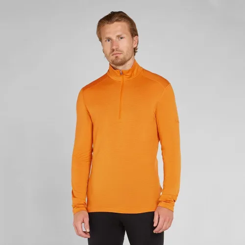 Футболка Icebreaker Merino 200 Oasis Long Sleeve Half Zip Thermal B0436701K1 - оранжевая