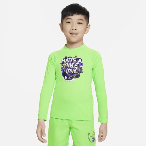 Nike Dri-FIT Little детские (для мальчиков) Long-Sleeve Swim Hydroguard цвет зеленый