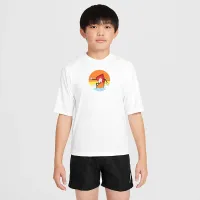 Nike Swim Hydroguard Big дитячі (для хлопчиків) Dri-FIT Short-Sleeve Top колір білий