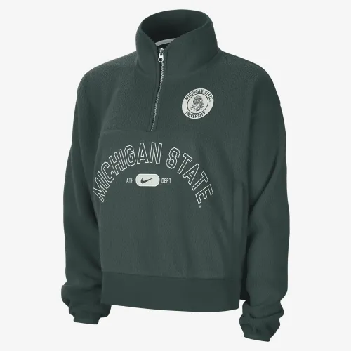 Michigan State Fly жіноча Nike College 1/4-Zip Куртка колір зелений