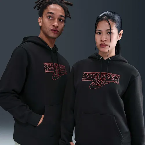Nike x Stranger Things мужские Pullover Толстовка с капюшоном цвет черный