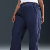 Nike Windrunner жіноча З високою талією Woven Open-Hem Pants (великі розміри) блакитний