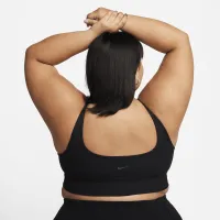 Nike Zenvy Rib женская Light-Support Non-Padded Longline Sports Bra (большие размеры) цвет черный