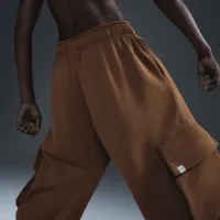 Nike Sportswear жіноча Low-Rise оверсайз French Terry Open-Hem Pants колір коричневий