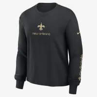 New Orleans Saints Boxy женская Nike NFL Long-Sleeve футболка цвет черный