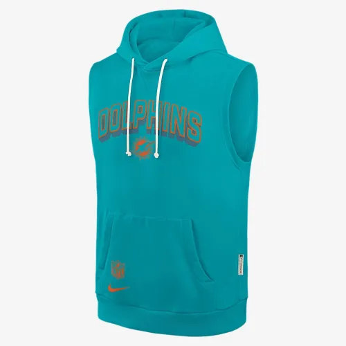Miami Dolphins Sideline чоловічі Nike Dri-FIT NFL Sleeveless Pullover Толстовка з капюшоном колір зелений