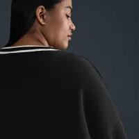 Nike Sportswear Phoenix Fleece женская оверсайз Graphic Crew-Neck свитшот (большие размеры) цвет черный