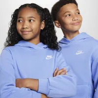 Nike Sportswear Club Fleece Big детские Pullover Толстовка с капюшоном синий