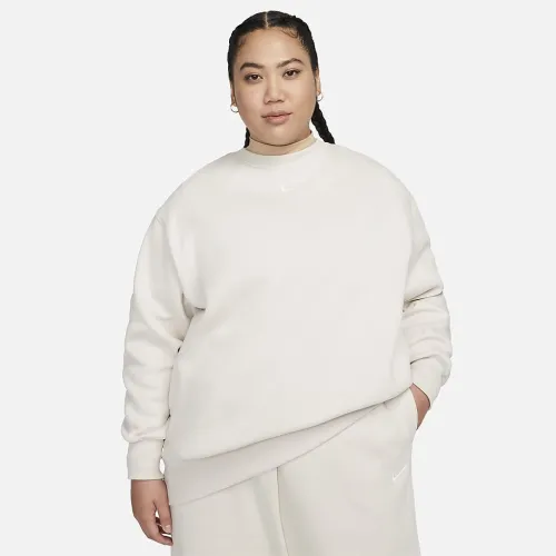 Nike Sportswear Phoenix Fleece женская оверсайз Crew-Neck свитшот (большие размеры) цвет коричневый