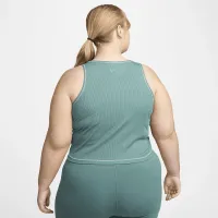 Nike One Fitted жіноча Dri-FIT Ribbed Tank Top (великі розміри) колір зелений