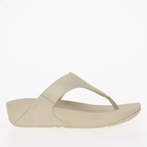 Japonki FitFlop Lulu Glitz-Canvas Toe-Post HQ9-675 - Бежевий