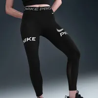 Nike Pro женская Mid-Rise 7/8 Mesh-Panel Graphic лосины цвет черный