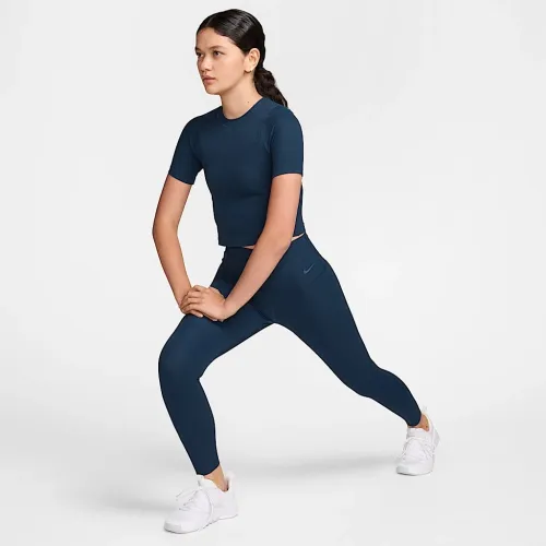 Nike Zenvy Rib жіноча Gentle-Support З високою талією 7/8 лосіни блакитний
