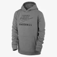 Nike Swoosh Club Fleece Big детские Baseball Pullover Толстовка с капюшоном цвет серый
