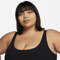 Nike Zenvy Rib женская Light-Support Non-Padded Longline Sports Bra (большие размеры) цвет черный