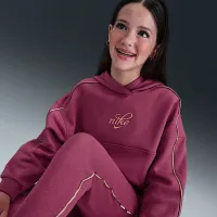 Nike Sportswear Club Fleece Big детские (Girls') Boxy Толстовка с капюшоном цвет фиолетовый
