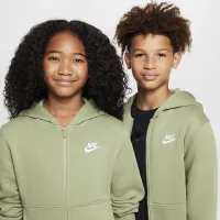 Nike Sportswear Club Fleece Big детские Full-Zip Толстовка с капюшоном цвет зеленый