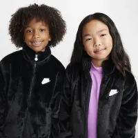 Nike Little дитячі Faux Fur Куртка колір чорний