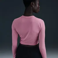 Nike Sportswear Chill Knit женская Slim Long-Sleeve Cropped Top Pink