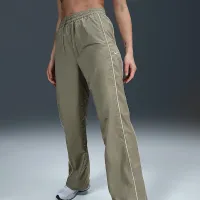 Nike Windrunner женская С высокой Талией Woven Open-Hem Pants цвет зеленый