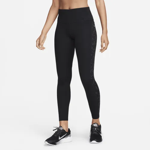 Nike Fast жіноча Mid-Rise 7/8 Printed лосіни з кишенямиколір чорний