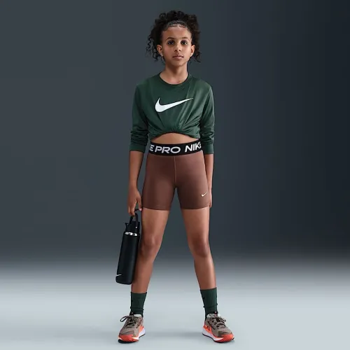 Nike Pro Girls' шорти колір коричневий