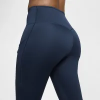 Nike Go женская Firm-Support С высокой Талией 7/8 лосины с карманамисиний