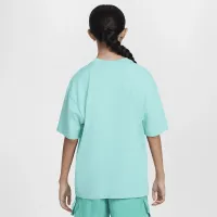 Nike Sportswear Big детские (Girls') оверсайз футболка цвет зеленый