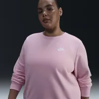 Nike Sportswear Club Fleece жіноча Crew-Neck світшот (великі розміри) Pink