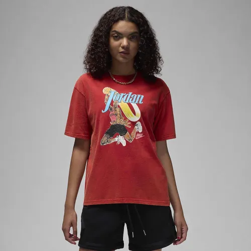 Nike Jordan жіноча Graphic Girlfriend футболка колір червоний