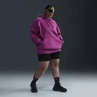 Nike Sportswear Phoenix Fleece женская оверсайз Pullover Толстовка с капюшоном (большие размеры) цвет фиолетовый