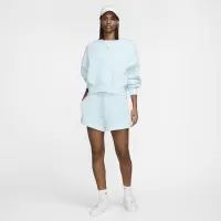 Nike Sportswear Phoenix Fleece женская С высокой Талией Loose шорты синий