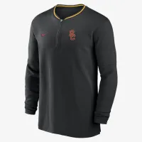USC Trojans Sideline Coach чоловічі Nike Dri-FIT College 1/2-Zip Long-Sleeve Top колір чорний