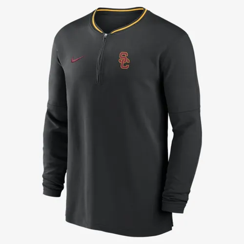 USC Trojans Sideline Coach чоловічі Nike Dri-FIT College 1/2-Zip Long-Sleeve Top колір чорний
