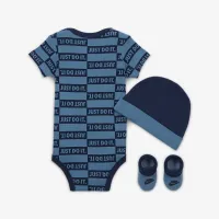 Nike Baby (0-9M) Textuцвет красный Club 3-Piece Bodysuit набор синий