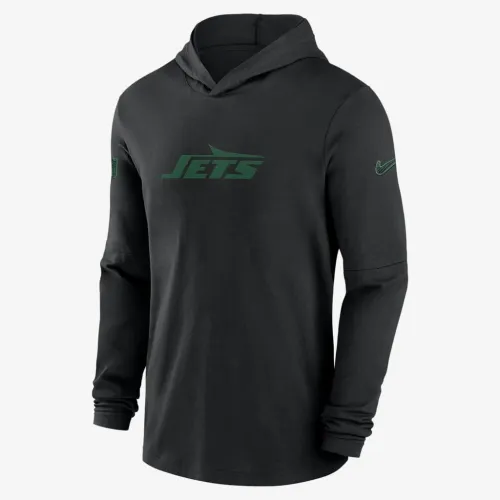 New York Jets Sideline мужские Nike Dri-FIT NFL Long-Sleeve Hooded Top цвет черный
