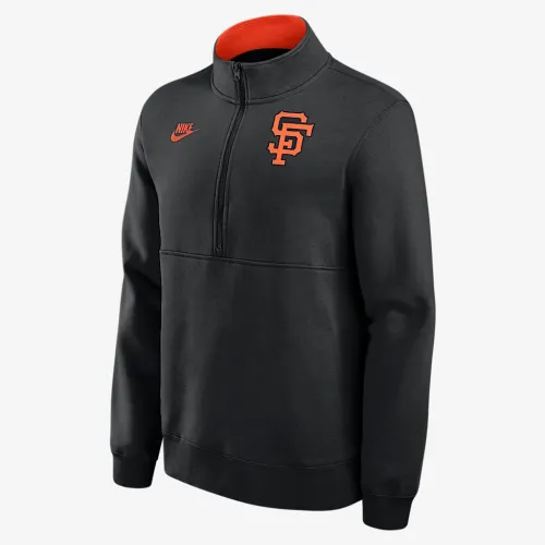 San Francisco Giants Cooperstown мужские Nike MLB 1/2-Zip Crew цвет черный