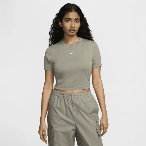 Nike Sportswear Essential женская Slim Cropped футболка цвет зеленый