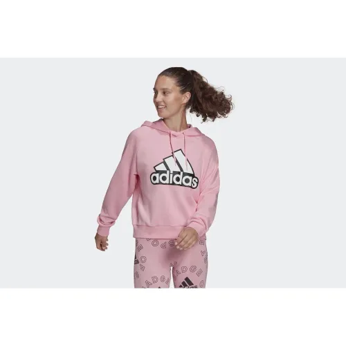 Кофта/футболка adidas Essentials Outlined Logo Толстовка с капюшоном HC9174 - Розовая