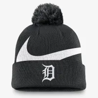 Detroit Tigers Peak чоловічі Nike MLB Cuffed Pom Beanie колір чорний