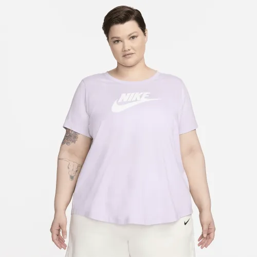 Nike Sportswear Essentials жіноча Logo футболка (великі розміри) колір фіолетовий