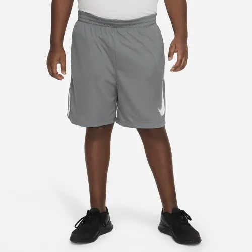 Nike Dri-FIT Multi+ Big детские (для мальчиков) Graphic тренировочные шорты (Extended Size) цвет серый