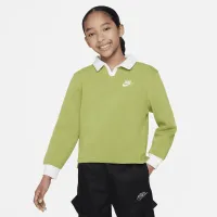 Nike Sportswear Club Fleece Big детские (Girls') Polo Top цвет зеленый