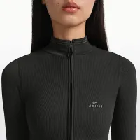 NikeSKIMS Ribbed Seamless женская Cropped Full-Zip Куртка цвет черный