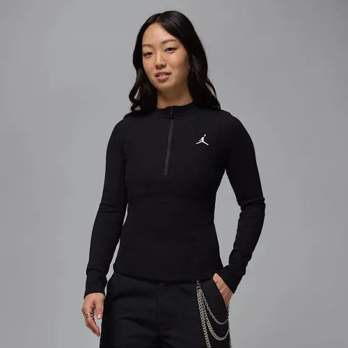 Nike Jordan жіноча Long-Sleeve 1/2-Zip Knit Top колір чорний