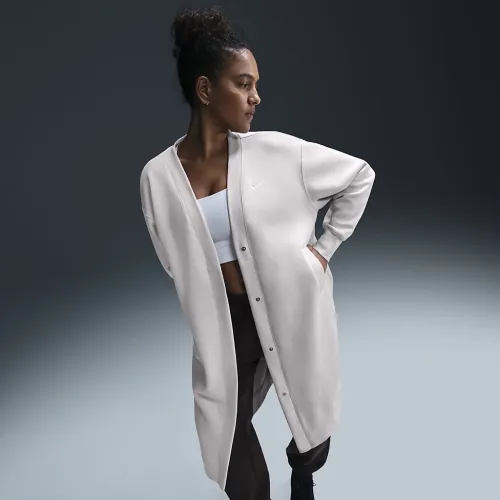 Nike Sportswear Phoenix Fleece женская оверсайз Long Cardigan цвет коричневый