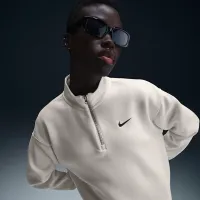 Nike Sportswear Phoenix Fleece жіноча оверсайз 1/4-Zip Long світшот колір білий